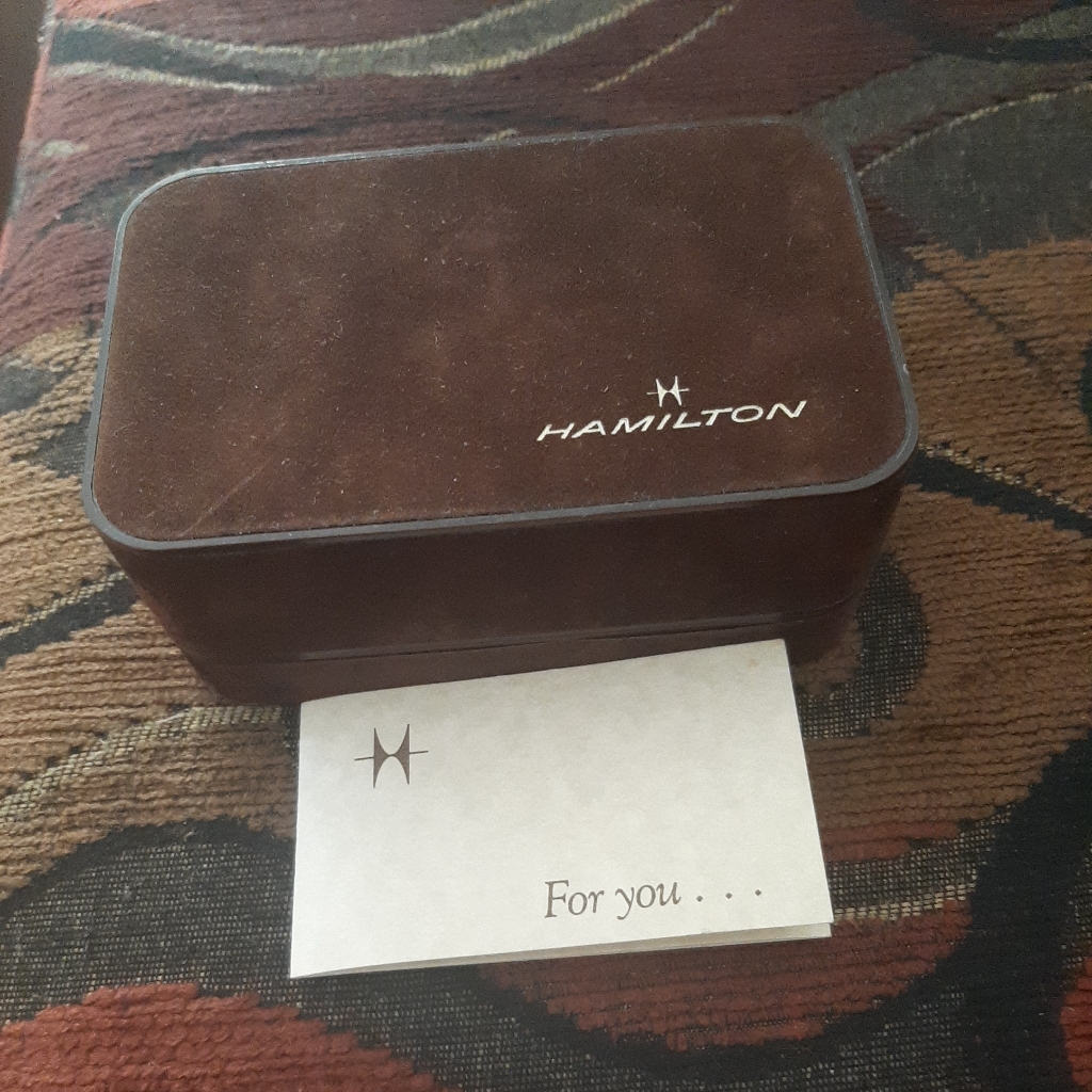 Vintage Presentation Wristwatch Empty Watch Box With Hamilton Watch Booklet